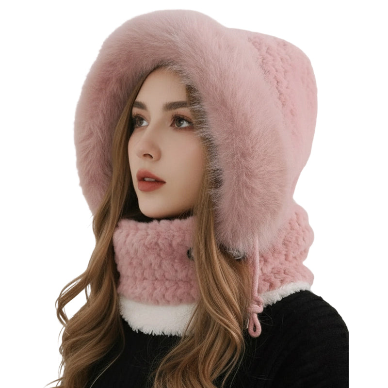 Écharpe-masque à capuche 3-en-1 d'hiver pour femme