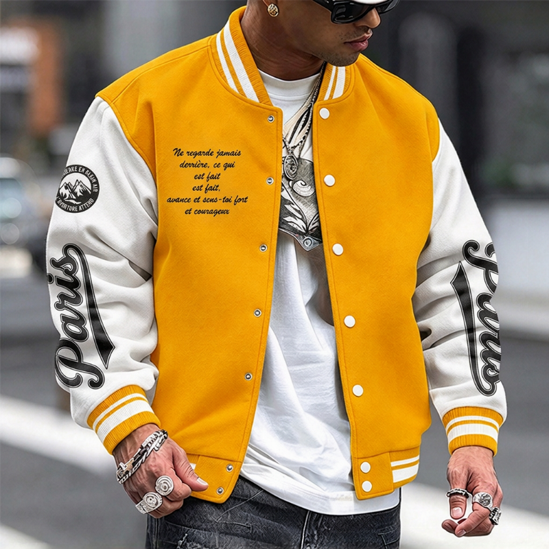 Veste de baseball bicolore pour homme