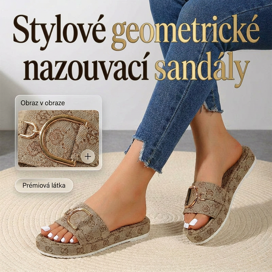 Předveďte svůj styl – Stylové slip-on sandály s geometrickým vzorem – platba na dobírku 👡✨