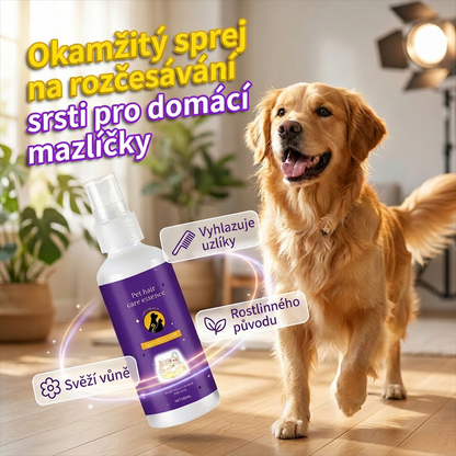 🐾 Jemně rozčešte zacuchanou srst – Okamžitý rozčesávací sprej pro domácí mazlíčky (rostlinné složení, levandulová vůně, bez oplachování) – platba na dobírku 🌿✨