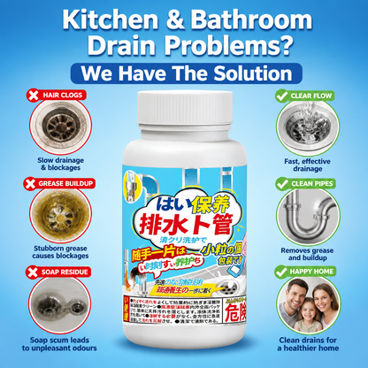 Effervescent tablets for deodorising drain pipes