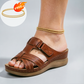 👡 Kožené sandály pro ženy Měkké pohodlné Design s měkkou podrážkou – Rozlučte se s otlaky