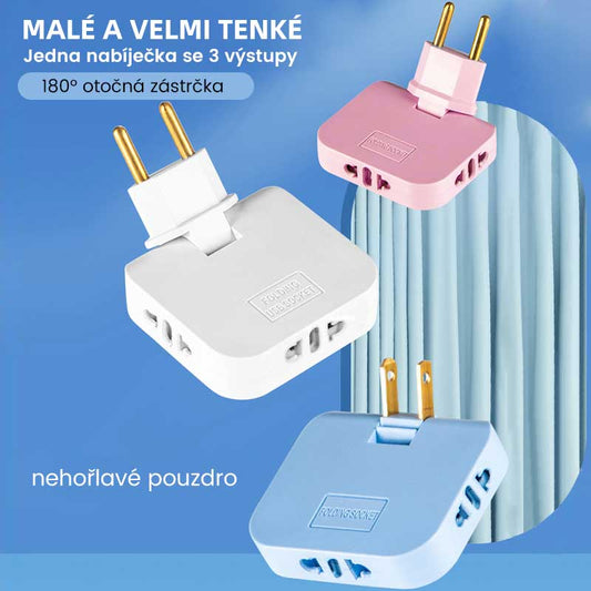 🔌 Otočný prodlužovací zástrčka 180° – Flexibilní zapojení, úspora místa, bezpečnostní dětská zábrana | Pro domácnost, ložnici & kancelář 🏠✨🛡️