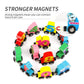 🧩Magnetická skládačka s čísly a písmeny s dřevěným autíčkem