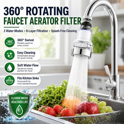 🚰💧 360° Filtr na baterii – Osvěžující, praktický, bez stříkání ✨
