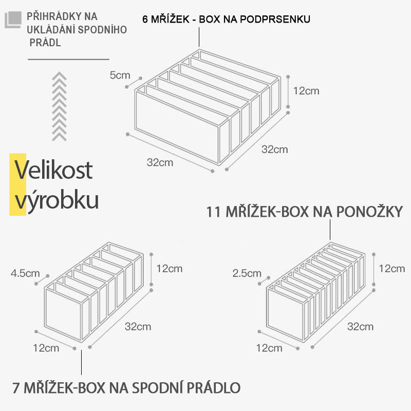 Úložný prostor na spodní prádlo a ponožky