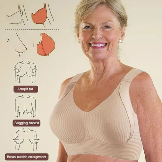 👙 Zvedněte a podepřete přirozeně – Bezešvá push-up podprsenka bez kostic s prodyšnými krajkovými ramínky – platba na dobírku ✨