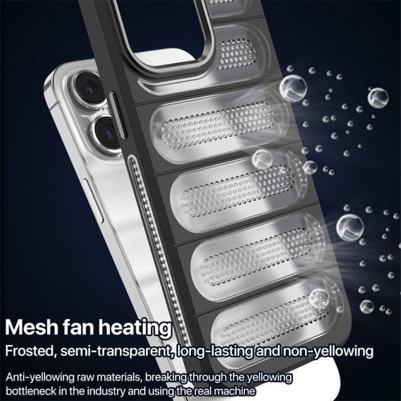 Breathable  Phone Case with Cooling Ports for iPhone 16-13 Series