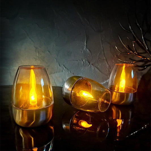 🕯️💥 Solární čajové svíčky s blikajícím plamenem – realistický plamen, automatické zapínání a vypínání, vodotěsnost IP65 🌙