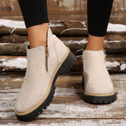 👢 Promo 50 % – Bottines tendance et confortables pour femmes, bout rond et zip 🌟