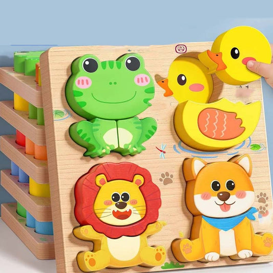 Vzdělávací dřevěné 3D puzzle