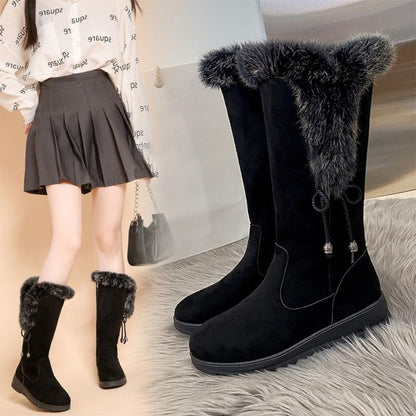 Bottes mi-mollet pratiques, chaudes, antidérapantes et résistantes à l'usure pour femmes