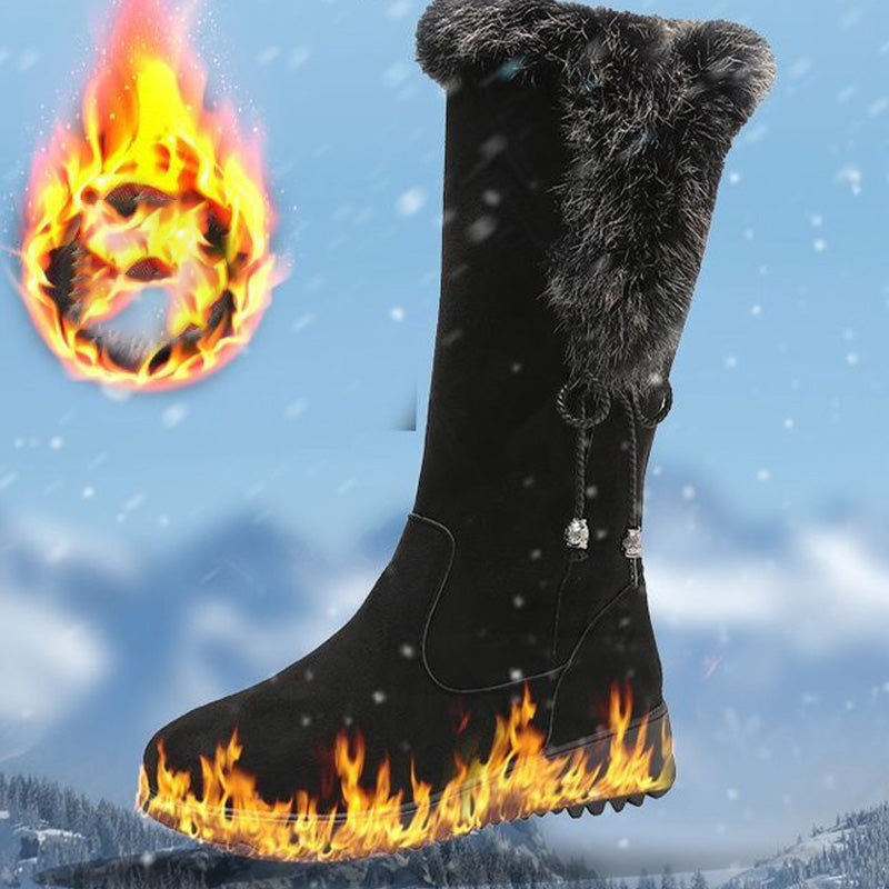 Bottes mi-mollet pratiques, chaudes, antidérapantes et résistantes à l'usure pour femmes
