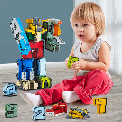 🤖 Stavebnice „Math Transformer“ 10 v 1 – STEM stavebnice pro děti | Modely robotů a vozidel 🔢🧩🎁