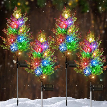 Solární vánoční LED barevné osvětlení borovice a cypřiše