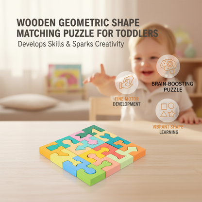 Dřevěné geometrické puzzle pro batolata