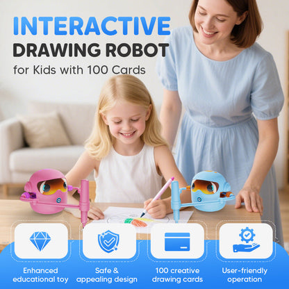 🔥Interaktivní kreslící robot pro děti se 100 kartami