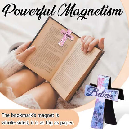 🔥Květinová magnetická záložka ve tvaru kříže