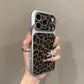 Matný pouzdro na telefon s potiskem leopardí kůže, odolné proti nárazům