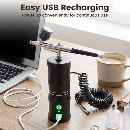 🎨 Bezdrátová airbrush sada – Přesné rozprašování, USB nabíjení, ideální na modelářství, nehty, auto & umění 🔧✨🔋