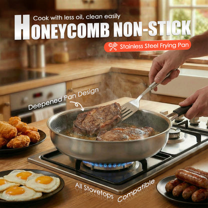 Nerezová pánev s nepřilnavým povrchem Honeycomb🍳