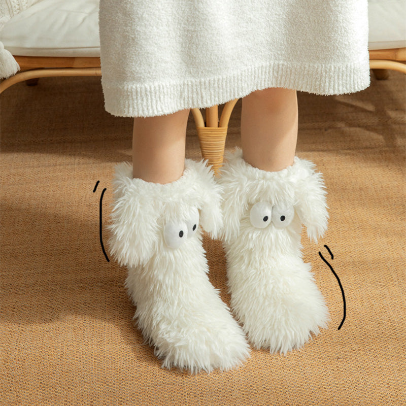 🥳💞 +45 000 vendues🔥🧦Chaussettes peluche femme, polaire, antidérapantes❄️🎁