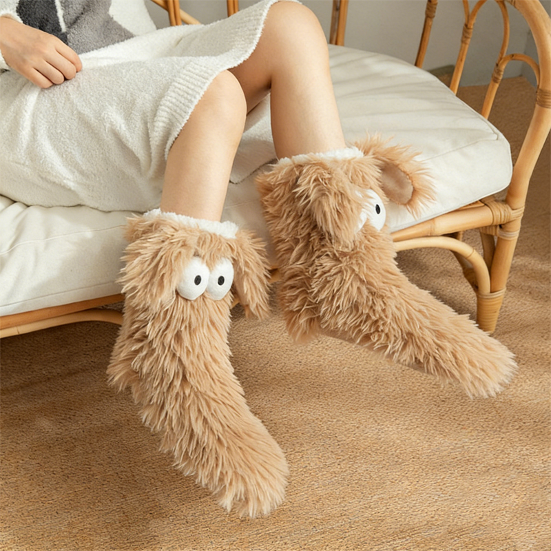🥳💞 +45 000 vendues🔥🧦Chaussettes peluche femme, polaire, antidérapantes❄️🎁
