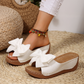 👡 Dámské sandály na klínovém podpatku s mašlí a otevřenou špičkou – maximální pohodlí, elegantní styl 🎀✨🏖️