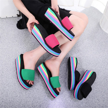👡 Dámské volnočasové žabky s duhovou podrážkou – Lehké, pohodlné, stylové 🌈✨🏖️