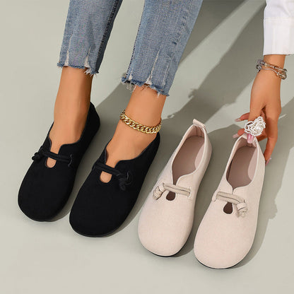 👞 Pohodlné nazouvací balerínky z imitace semiše – Měkká podšívka, prodyšné & stylové✨