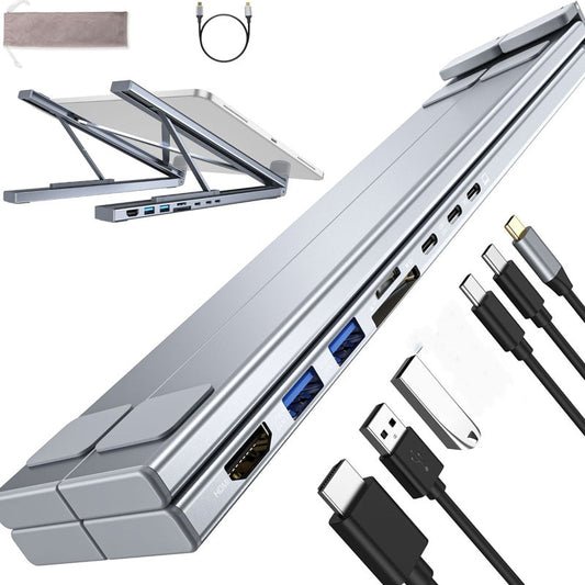 💻 Dokovací stanice USB-C a stojan na notebook – 4K HDMI, více portů, ergonomický | Domácí kancelář, schůzky a konfigurace se dvěma displeji ⚡🖥️🎯