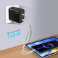 ⚡ 120W 5portová nabíječka – rozbočovač s funkcí rychlého nabíjení | Zástrčka EU, USB-C a A 🔌📱💻