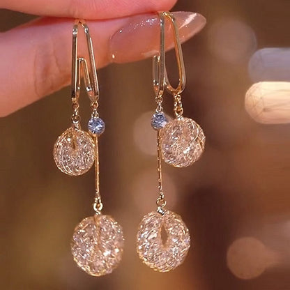 💎 Náušnice s křišťálovými střapci – elegantní visací náušnice s jiskřivým leskem ✨👗🎁