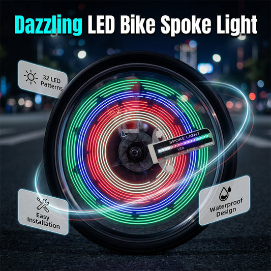 🚲 Rozsviťte svá kola – LED světlo na paprsky kola s 32 dynamickými vzory – platba na dobírku ✨