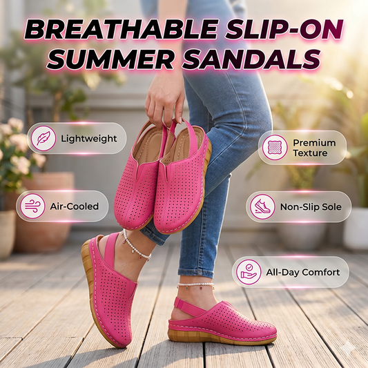 👡 Vkročte do pohodlí jako na obláčku – Dámské prodyšné sandály na klínku – platba na dobírku ☁️✨