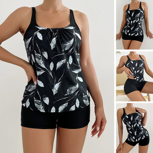 👙 Zvýrazněte své křivky – Dámské dvoudílné potiskované plavky s vysokým pasem a kontrolou břicha – platba na dobírku ✨