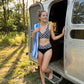 🔷 Pozvedněte svůj plážový styl – Dámské dvoudílné bikiny s diamantovým potiskem (V‑výstřih, vysoký pas) – platba na dobírku 👙