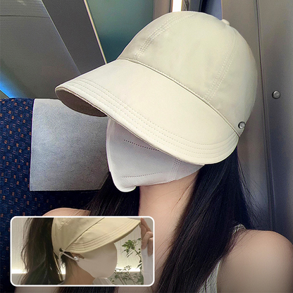🌞 Udržujte chlad a ochranu – Široká polokapelová sluneční čepice s háčkem na masku – platba na dobírku 🧢