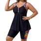 Nejprodávanější dámský dvoudílný tankini set – na zmenšení břicha, áčkový střih, dětské šortky, velikosti 1XL–6XL