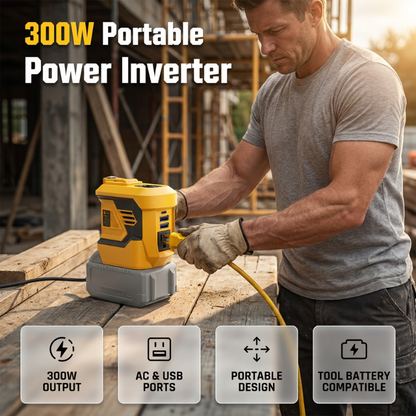 ⚡ Napájejte zařízení kdekoli – 300W přenosný měnič napětí pro 18V akumulátory nářadí – platba na dobírku 🔋🛠️