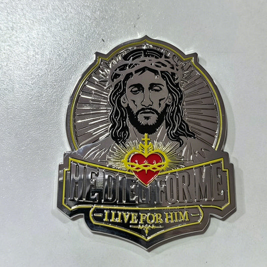 ✝️ Ukažte svou víru s hrdostí – 3D embosovaný náboženský emblém Ježíše – platba na dobírku 🚗✨