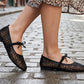 👡Nejprodávanější francouzské síťované baleríny s mašlí – prodyšná květinová síťovina, lehká pružná podrážka, elegantní mašle, velikosti 36–43