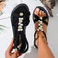 👡✨ Nejprodávanější dámské ploché sandály s perlami – elegantní korálkové detaily, polstrovaná podrážka, protiskluzové, pohodlné na celodenní nošení
