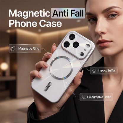 Nejprodávanější magnetický protipádový kryt na telefon – silný magnetický zámek, ochrana objektivu, vyztužené rohy, holografický design
