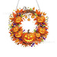 🎃 5D diamantové malování podzimní věnec DIY sada – Průhledný akrylový základ, design s dýní/slunečnicí/javorovými listy, kompletní nástroje včetně řetízku – Perfektní dekorace na okno nebo zeď ✨