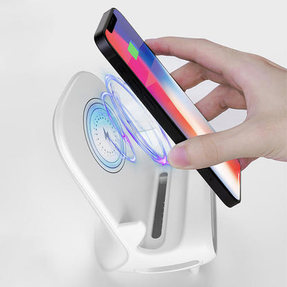 📱 Bezdrátová nabíjecí aromaterapeutická držák na telefon – 2 v 1 rychlonabíjecí stojánek s difuzérem esenciálních olejů, bezpečné uchycení, odolný ABS materiál, kompatibilní s většinou telefonů s Qi – Vůně a nabíjení v jednom 🌸