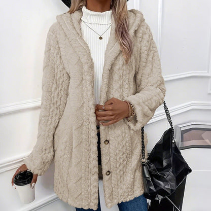 ✨ Veste boutonnée à capuche pour femme 🧥