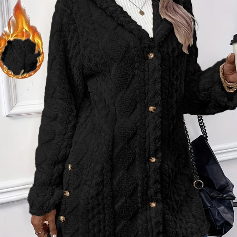 ✨ Veste boutonnée à capuche pour femme 🧥