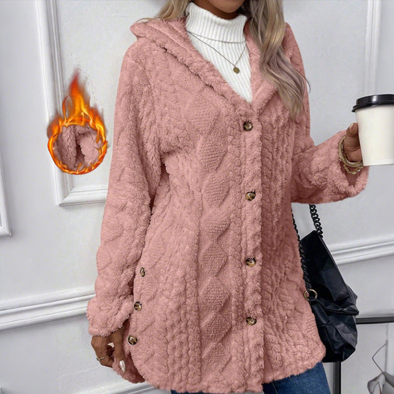 ✨ Veste boutonnée à capuche pour femme 🧥