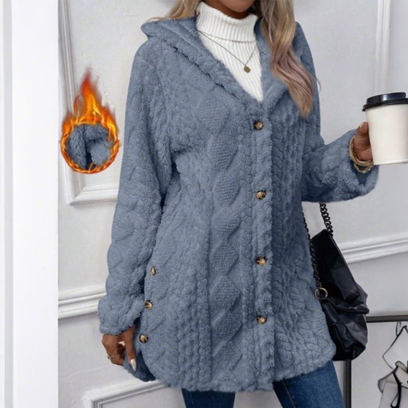 ✨ Veste boutonnée à capuche pour femme 🧥